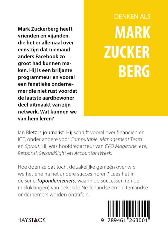 Denken als Mark Zuckerberg / Topondernemers / 5 achterkant