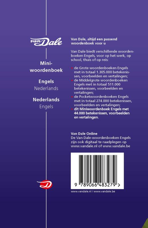 Van Dale English-Dutch & Dutch-English Mini Dictionary achterkant