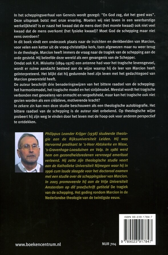 TRAGIEK VAN DE SCHEPPING, DE achterkant
