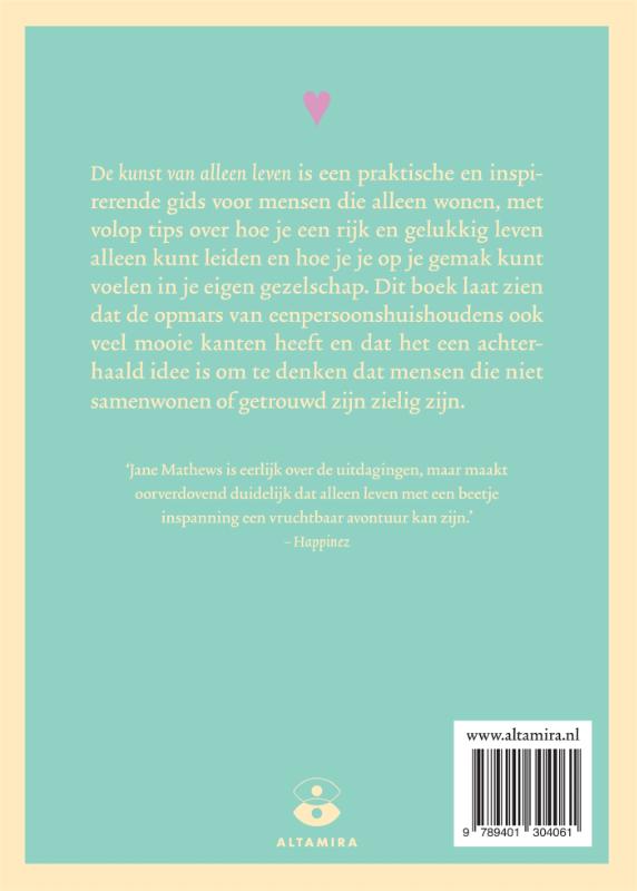De kunst van het alleen leven achterkant