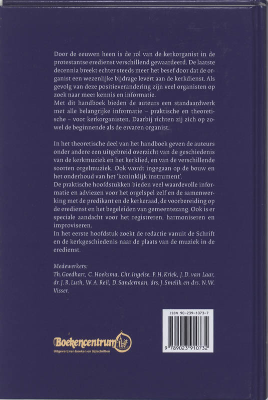 Nieuw Handboek Voor Kerkorganist achterkant