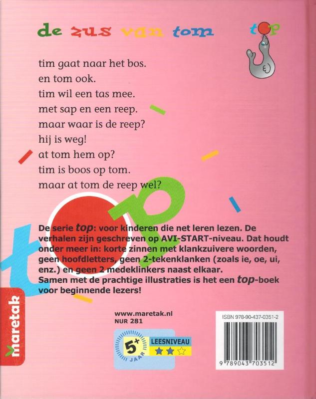 De zus van Tom / Top achterkant