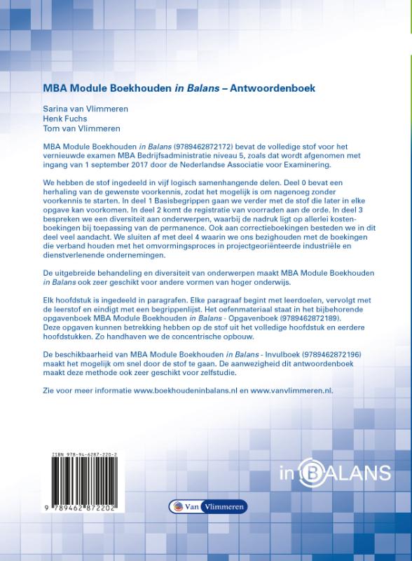 MBA Module Boekhouden in Balans achterkant