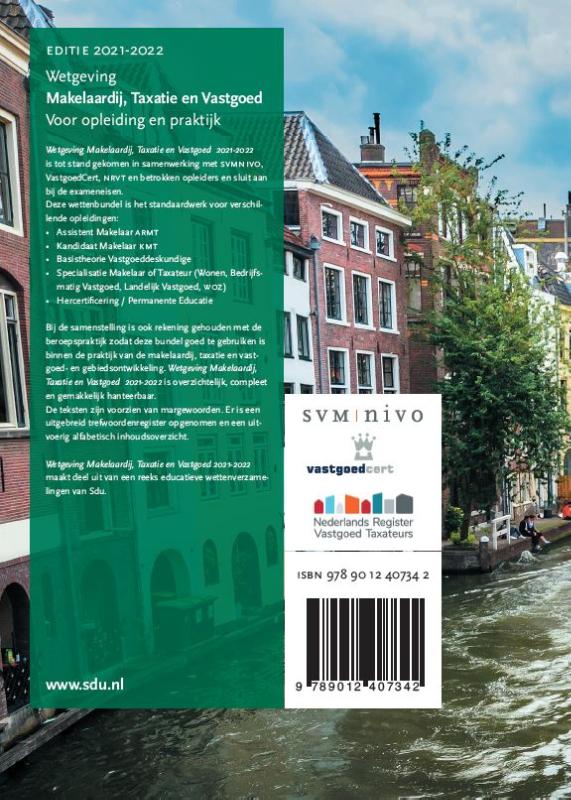 Wetgeving Makelaardij, Taxatie en Vastgoed. Studiejaar 2021-2022 / Educatieve wettenverzameling achterkant