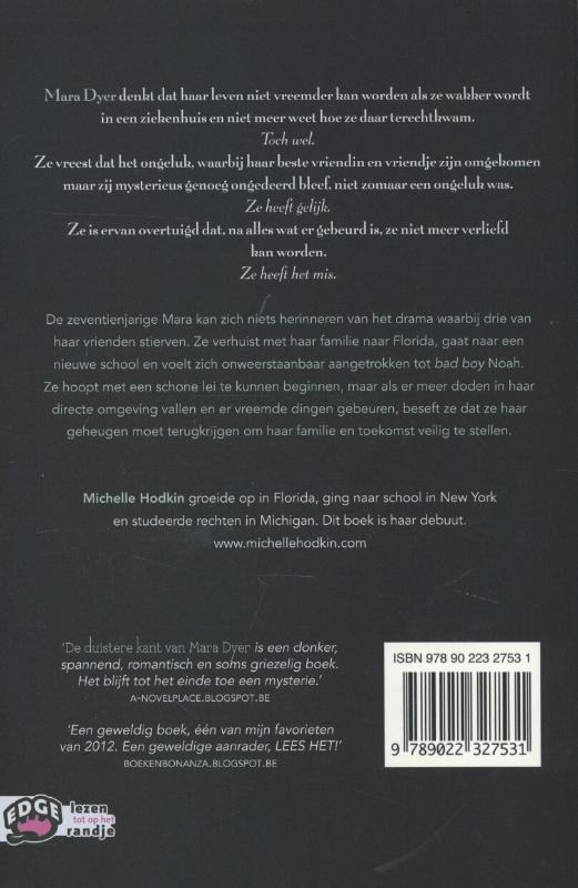 De duistere kant van Mara Dyer / Edge achterkant