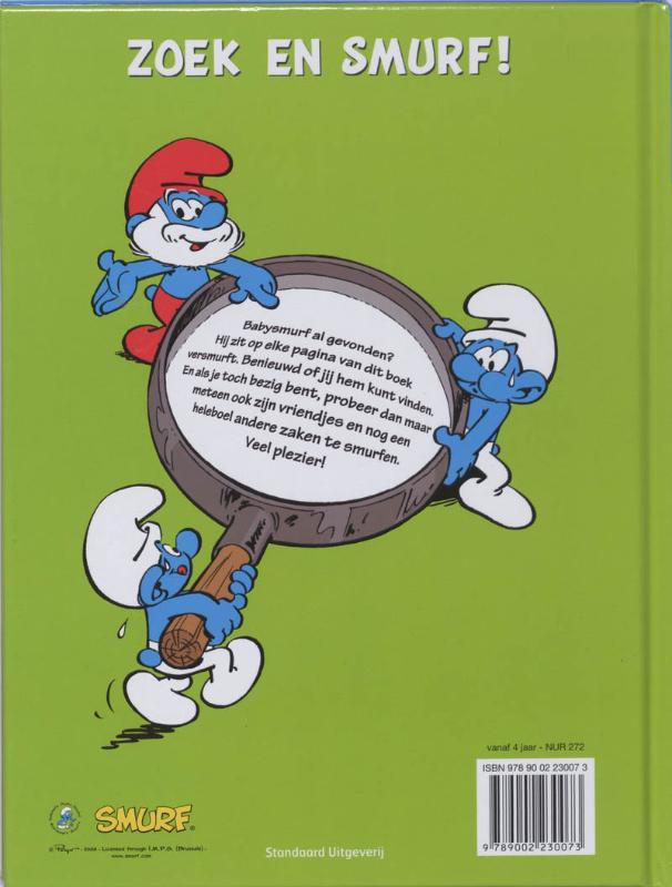 De Smurfen / waar is babysmurf / De Smurfen achterkant