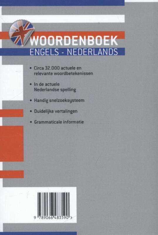 Woordenboek Engels-Nederlands achterkant