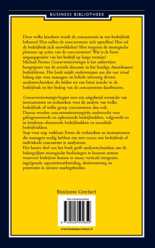 Concurrentiestrategie / Business bibliotheek achterkant