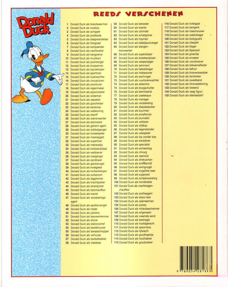 Donald Duck als diepzeeduiker / De beste verhalen van Donald Duck / 80 achterkant