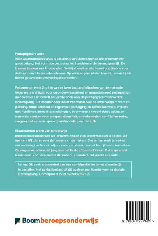 Pedagogisch werk 2 / Niveau 3 en 4 achterkant