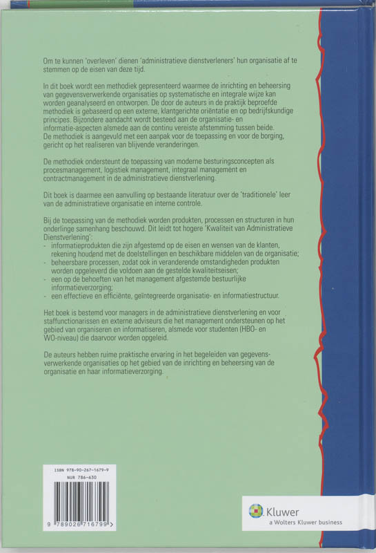 Kwaliteit van administratieve dienstverlening / Organiseren & informatiseren / 1 achterkant