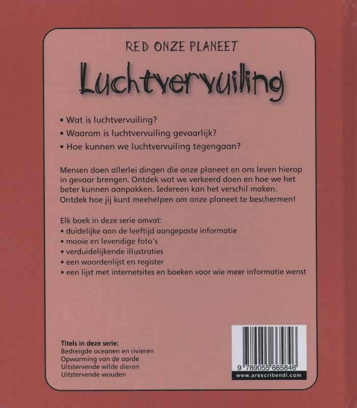 Luchtvervuiling / Red onze planeet achterkant