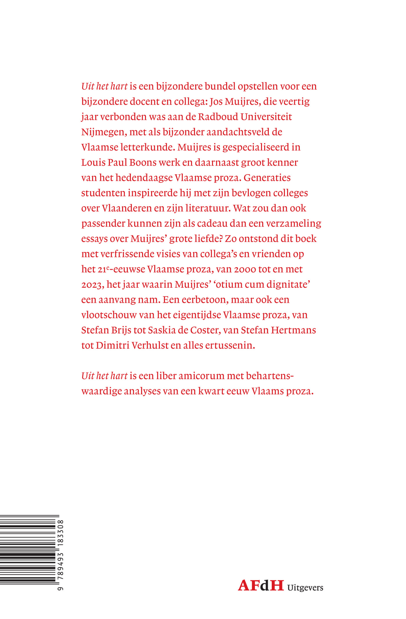 Uit het hart achterkant