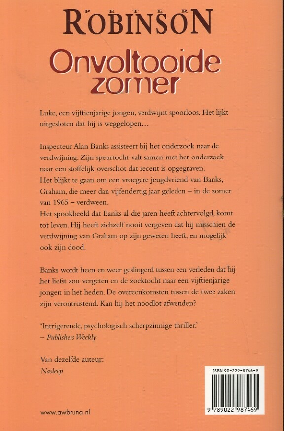 Onvoltooide zomer / DCI Banks / 13 Onvoltooide zomer / DCI Banks / 13 achterkant