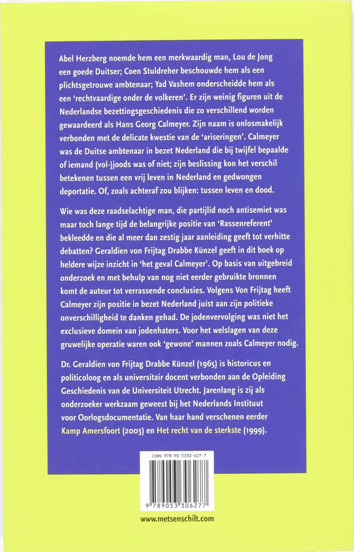 Het Geval Calmeyer achterkant