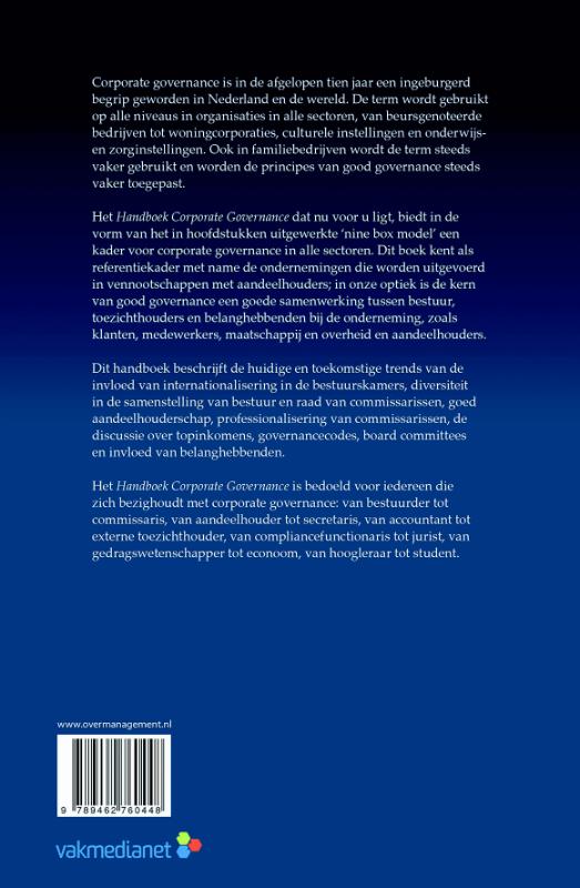 Handboek corporate governance achterkant