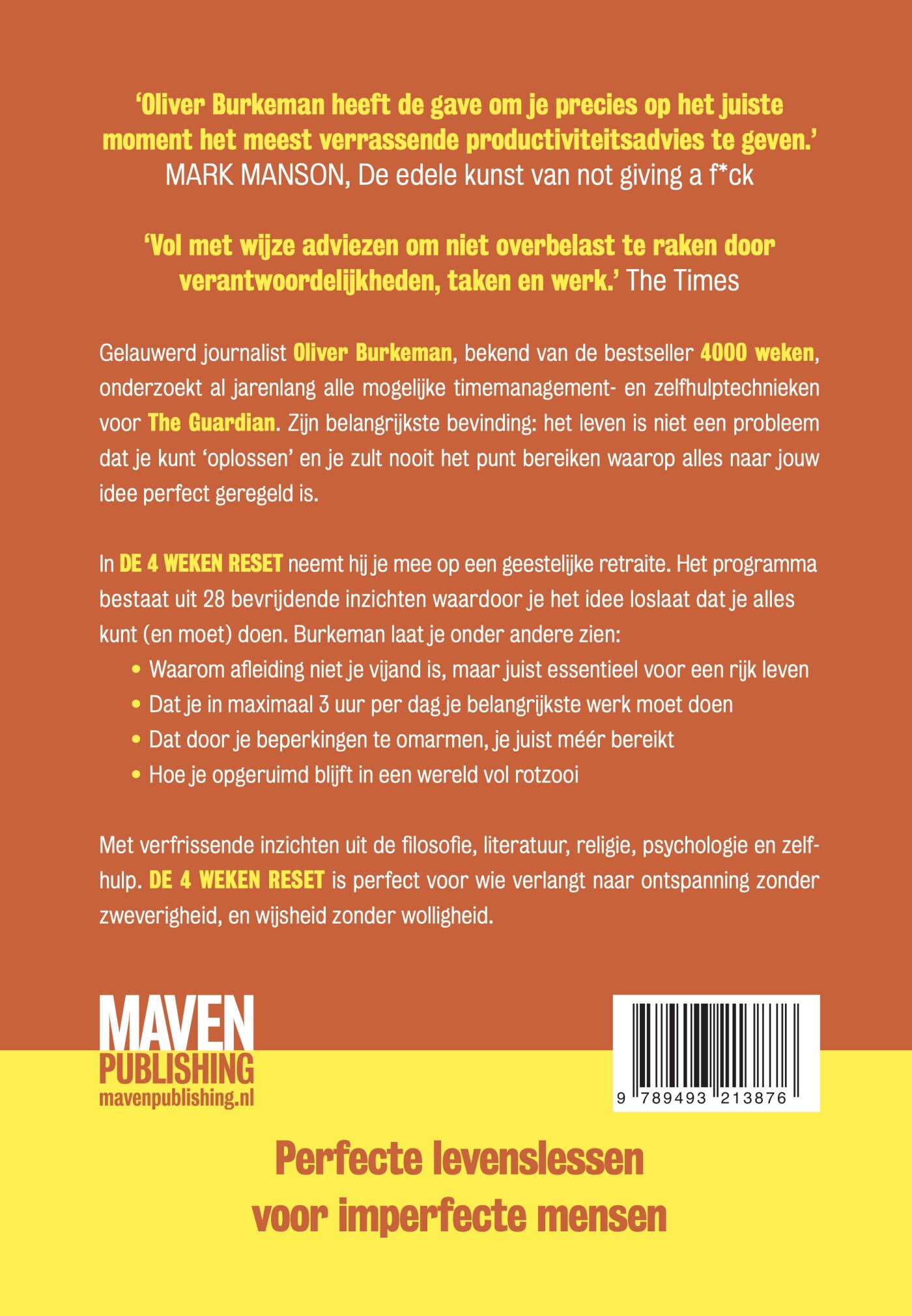 De 4 weken reset achterkant