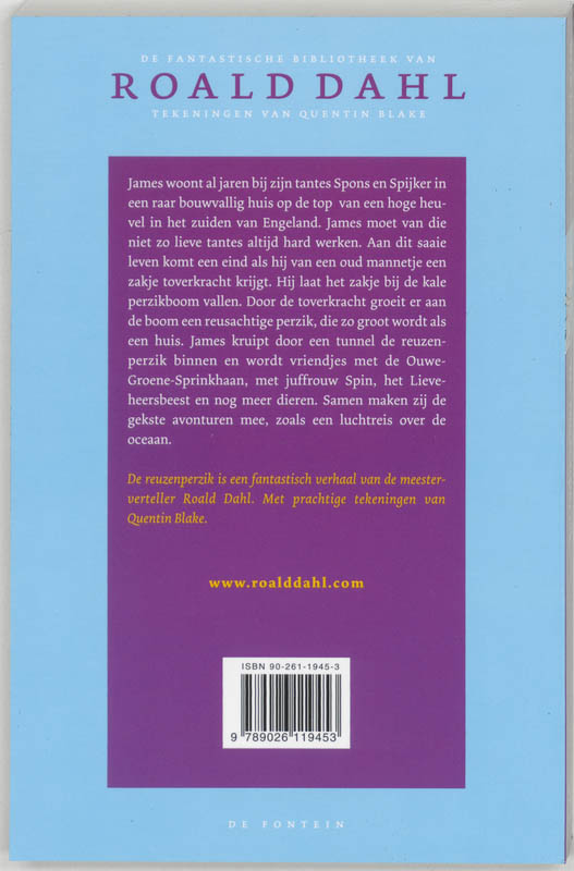 De reuzenperzik / De fantastische bibliotheek van Roald Dahl / 1 achterkant