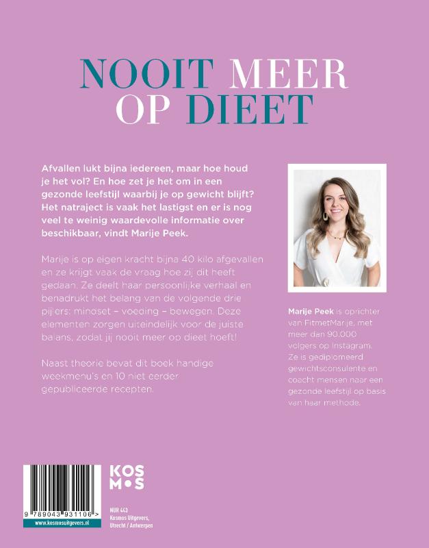 Nooit meer op dieet achterkant