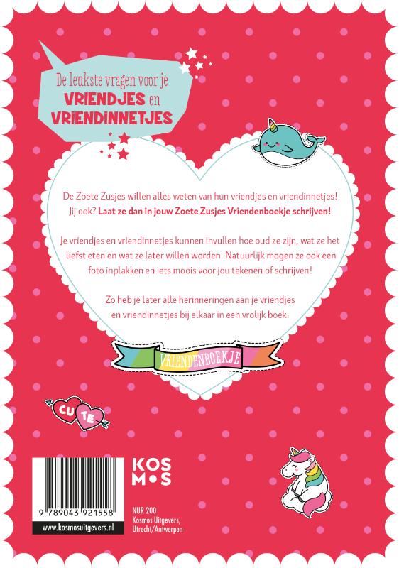 Zoete Zusjes Vriendenboek achterkant