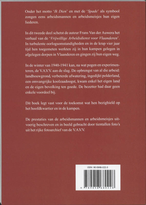 V.A.V.V. De vrijwillige arbeidsdienst voor Vlaanderen / 2 / Belgie in oorlog / 30 achterkant