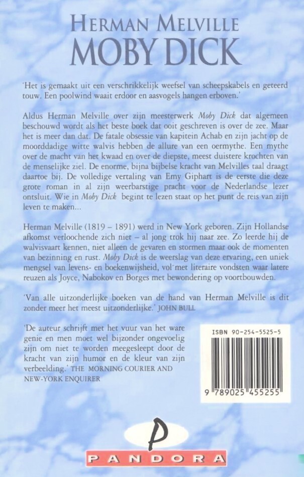 Moby Dick / Pandora klassiek achterkant