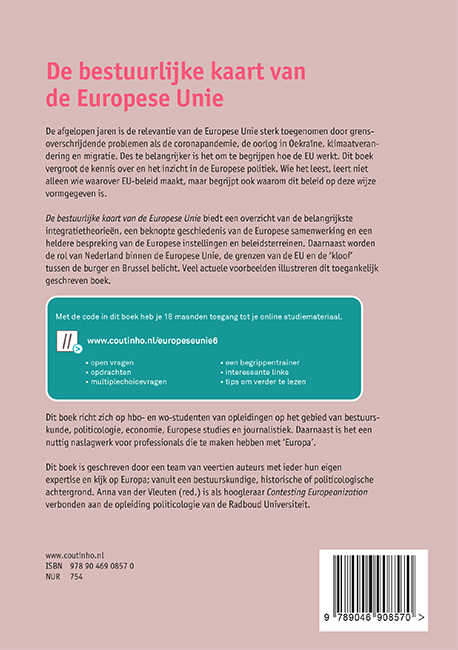 De bestuurlijke kaart van de Europese Unie achterkant