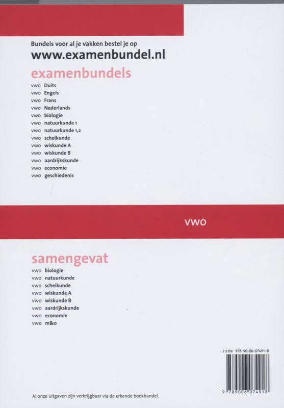 Examenbundel / 2008/2009 Vwo / Deel Wiskunde B achterkant