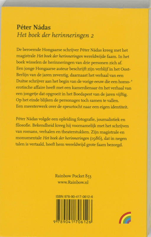 Het boek der herinneringen / II achterkant