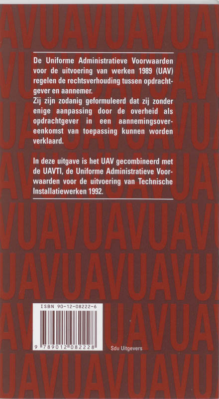 Uniforme Administratieve Voorwaarden integrale editie 1995 achterkant