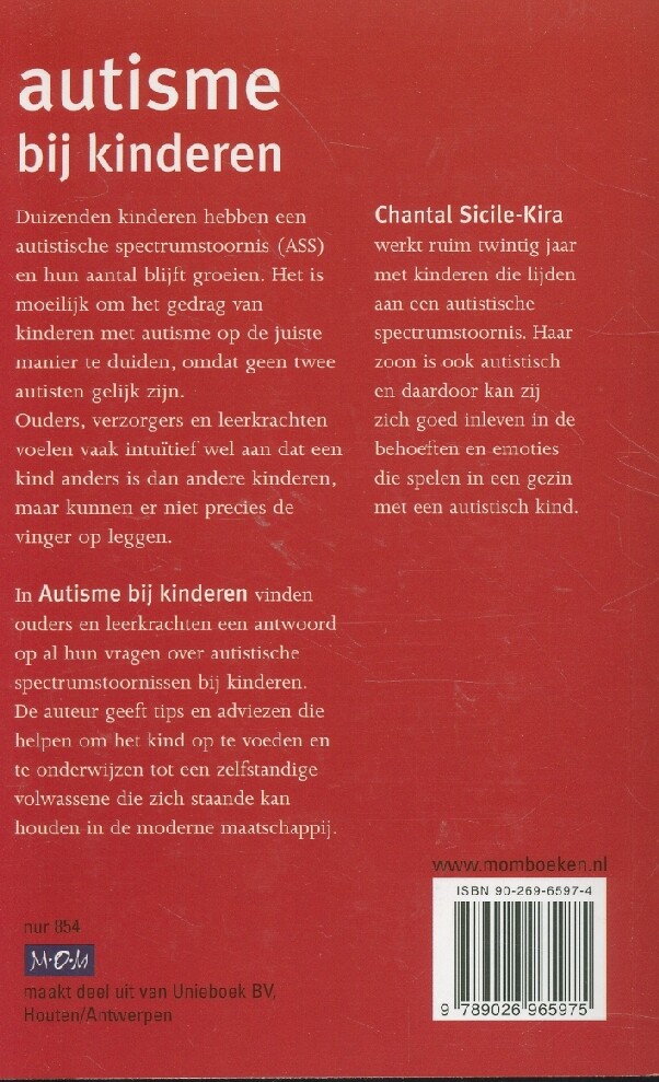 Autisme bij kinderen achterkant