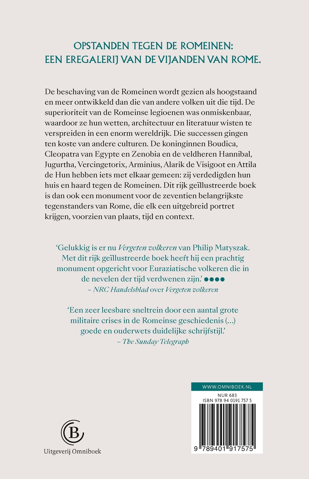 Vijanden van Rome Vijanden van Rome achterkant