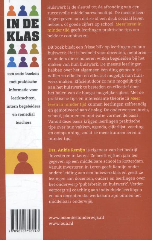 Meer leren in minder tijd / In de klas Meer leren in minder tijd / In de klas achterkant