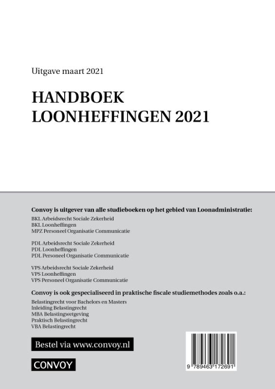 Handboek Loonheffingen 2021 achterkant