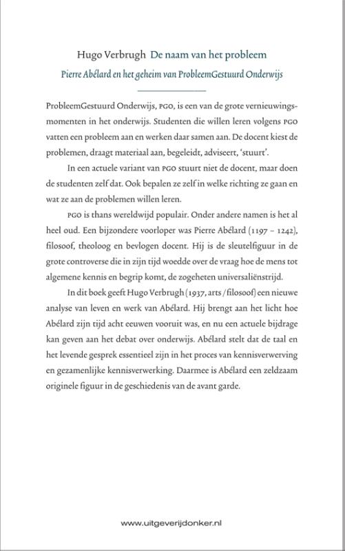 DE NAAM VAN HET PROBLEEM achterkant
