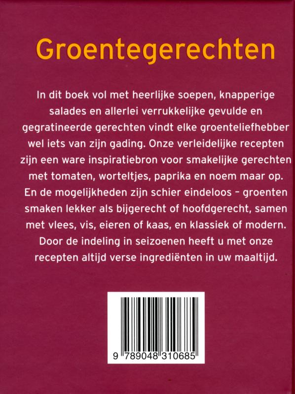 Groentegerechten / Mini kookboekjes achterkant