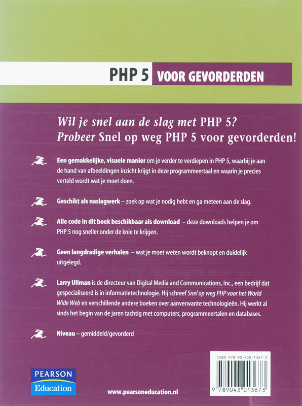 Snel op weg: PHP 5 voor gevorderden / Snel op weg achterkant
