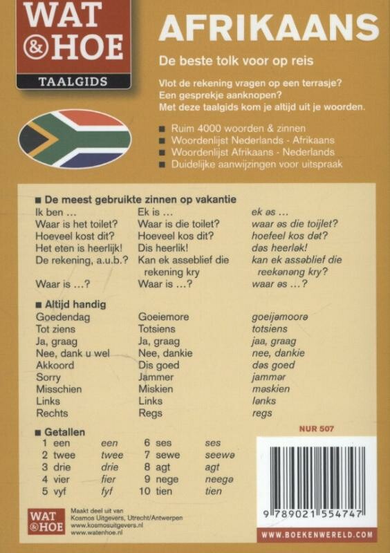Afrikaans / Wat & Hoe taalgids achterkant