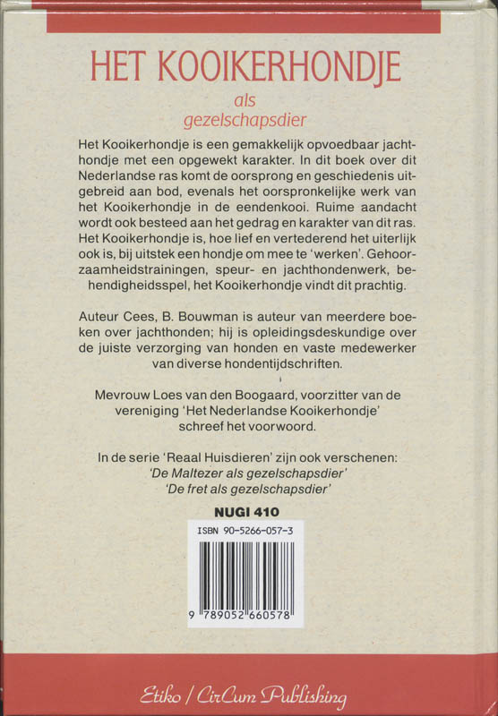 Het Kooikerhondje als gezelschapsdier / Reaal huisdieren achterkant