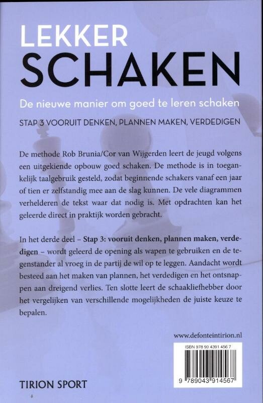 Lekker schaken stap 3 vooruitdenken/ plannen maken/ verdedigen achterkant