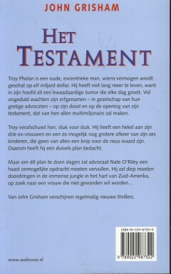 Het testament Het testament achterkant