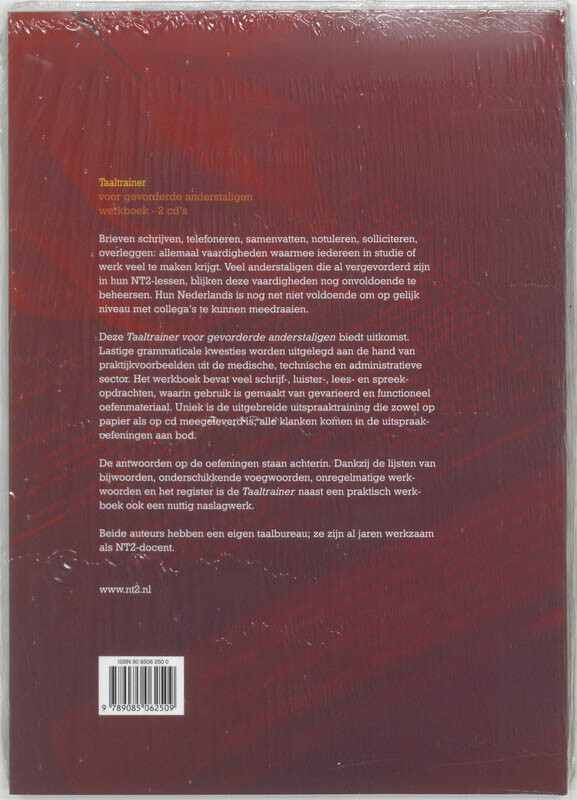 Taaltrainer voor gevorderde anderstaligen achterkant