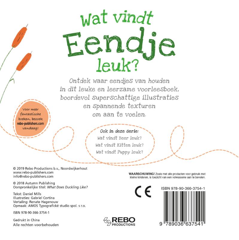 Wat vindt eendje leuk? / Wat vindt ... leuk? achterkant