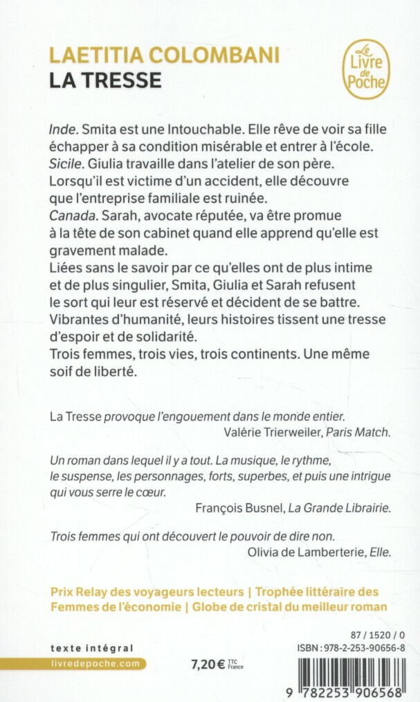 La tresse / Le livre de poche / 34937 achterkant