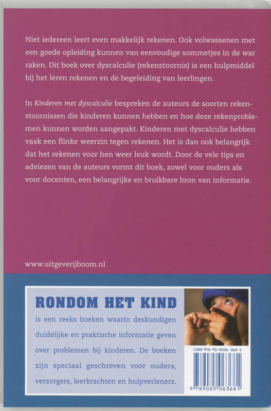 Kinderen met dyscalculie / Rondom het kind Kinderen met dyscalculie / Rondom het kind achterkant