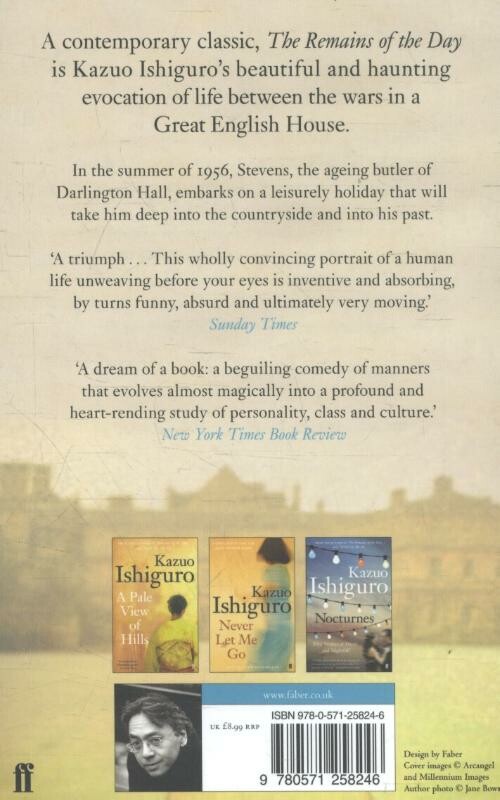 The remains of the day / Faber modern classics achterkant