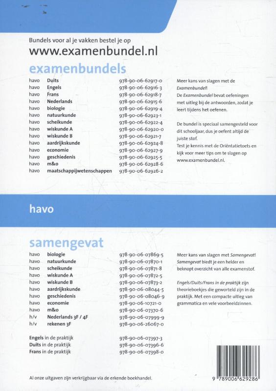 Examenbundel havo Management & Organisatie 2016/2017 achterkant