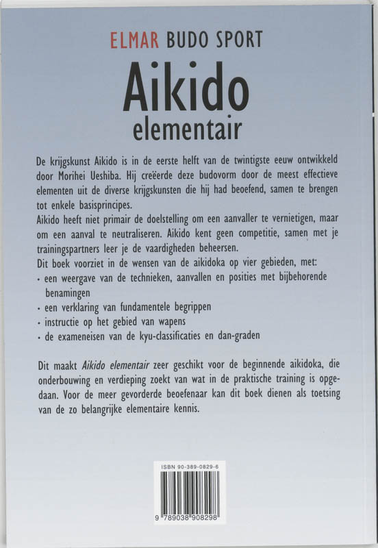 Aikido elementair / Elmar budo sport achterkant