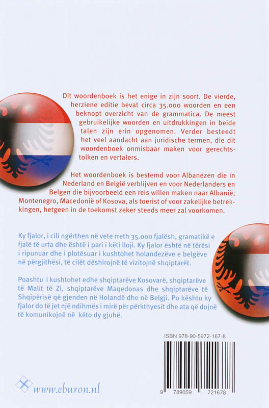 Albanees-Nederlands / Nederlands-Albanees woordenboek achterkant