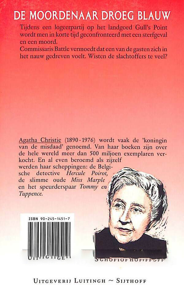 De moordenaar droeg blauw / Agatha Christie / 26 achterkant